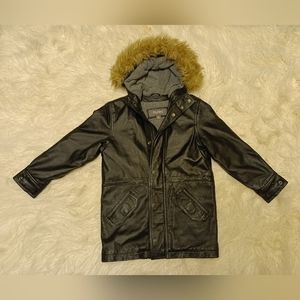Wilson Leather Kids Jacket Faux Fur Hood